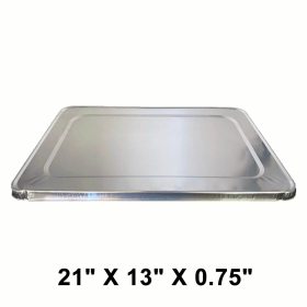 WS Full Size 21" X 13" X 0.75" Rectangular Aluminum Foil Steam Table Pan Lid - 40/Case