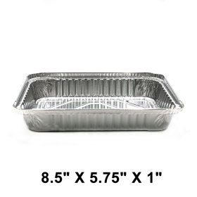 WS 768 Heavy Duty 1.5 lbs. Oblong Shallow Aluminum Foil Pan 8.5