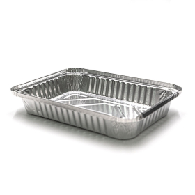 WS 768 Heavy Duty 1.5 lbs. Oblong Shallow Aluminum Foil Pan 8.5