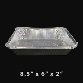 WS 788 Extra-Heavy Duty 2.25 lbs. Oblong Aluminum Foil Pan 8.5" X 6" X 2" (Not Combo) - 500/Case