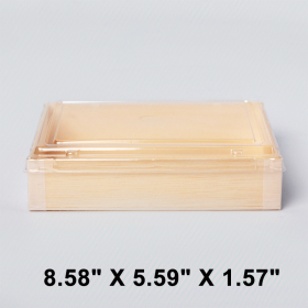 豪华 长方形木质餐盒套装 8.58 X 5.59 X 1.57 - 500/箱