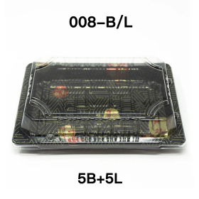 [团购5套] YG 008 长方形黑色塑料寿司盘套装 6 1/2