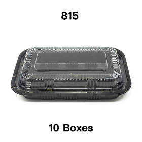 [团购10箱] 815 长方形黑色塑料餐盒套装 8