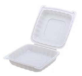 正方形白色塑料环保餐盒 9