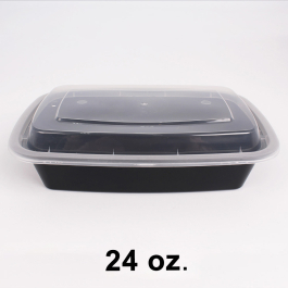 SR 12 oz. Rectangular White Plastic Container Set (818) - 150/Case