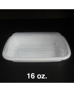 16 oz. Rectangular White Plastic Deli Container Set - 150/Case