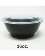 FH 36 oz. 圆形黑色塑料碗套装 - 150套/箱