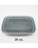 FH 28 oz. 长方形黑色塑料餐盒套装 - 150套/箱
