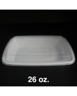FH 26oz. 长方形白色塑料餐盒套装 - 150套/箱