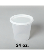 [团购16箱] 24 oz. 圆形透明汤盒套装 - 240套/箱