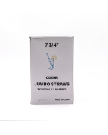 7 3/4" Jumbo Clear Plastic Individual Wrapped Straw - 9600/Case