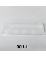 001-L Rectangular Clear Plastic Sushi Tray Container Lid 8 3/4" X 3 4/5" X 1 3/8" - 1400/Case