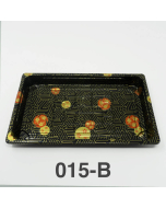 015-B Rectangular Black Plastic Sushi Tray Container Base (Not Combo) 8 1/2" X 5 1/4" X 5/8" - 1000/Case