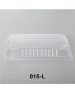 015-L Rectangular Clear Plastic Sushi Tray Container Lid 8 1/2" X 5 3/8" X 1 1/8" - 1000/Case