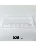 025-L Rectangular Clear Plastic Sushi Tray Container Lid 10 1/4" X 7 3/8" X 1 3/8" - 504/Case