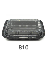 810 长方形黑色塑料餐盒套装 7 1/4" X 5 1/8" X 1 3/8" - 500套/箱