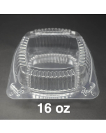 J048 Square Clear Plastic Container 16 oz. - 240/Case