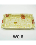 W0.6 Rectangular White Plastic Sushi Tray Container Set 6 3/8" X 3 1/2" X 3/4" - 480/Case