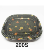 200S Square Flower Pattern Plastic Party Tray Set 12 1/2" X 12 1/2" X 1 5/8" - 60/Case
