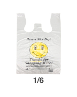 Smile Face White Plastic T-Shirt Bag 1/6 - 800/Case