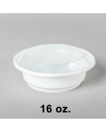 16 oz. AHD001 圆形白色塑料餐盒套装 (718) - 150套/箱