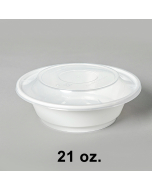 AHD 圆形白色塑料餐盒套装 21 oz. (007) - 150套/箱