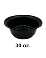 AHD 30 oz. Round Black Plastic Container Base 8320 (Not Combo) - 200/Case
