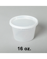 [团购16箱] 16 oz. 圆形透明塑料汤盒套装 - 240套/箱