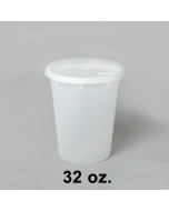 [团购16箱] 32 oz. 圆形透明塑料汤盒套装 - 240套/箱