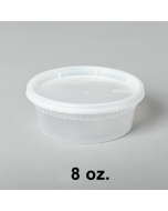 [团购16箱] 8 oz. 圆形透明塑料汤盒套装 - 240套/箱