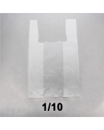 White Plastic T-Shirt Bag 1/10 - 580/Case