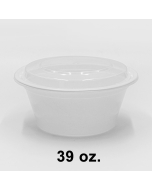 HT 39 oz. Round White Plastic Bowl Set (7039) - 150/Case