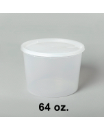 HT 64 oz. Round Clear Plastic Soup Container Set - 120/Case