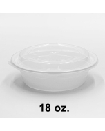 SW 18 oz. 圆形白色塑料餐盒套装 (618/018) - 150套/箱