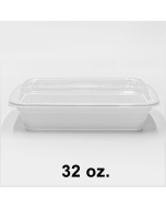 RT 长方形白色塑料餐盒套装 32 oz. (878) - 150套/箱