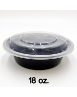SW 18 oz. Round Black Plastic Container Set  (618/018) - 150/Case