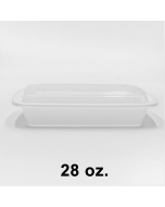 28 oz. 长方形白色塑料餐盒套装 (868) - 150套/箱