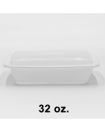 32 oz. 长方形白色塑料餐盒套装 (878) - 150套/箱