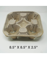 4杯托正方形棕色 8.5" X 8.5" X 2.5" - 300/箱