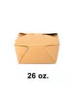 牛皮纸质餐盒 #1 26 oz. 5" X 4.25" X 2.5" - 400/箱