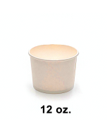 Round White Paper Soup Container Set 12 oz. - 1000/Case