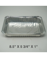 1.5 lbs. Oblong Shallow Aluminum Foil Pan 8.5" X 5 3/4" X 1"  (768) - 500/Case