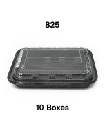 [Bulk 10 Cases] 825 Rectangular Black Plastic Lunch Box Set 9 1/8" X 6 3/8" X 1 3/8" - 300/Case