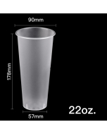 90 PP 透明磨砂注塑硬杯 22 oz. - 500/箱