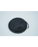 90 PP Black Injection Lid w/ Attached Stopper - 1000/Case